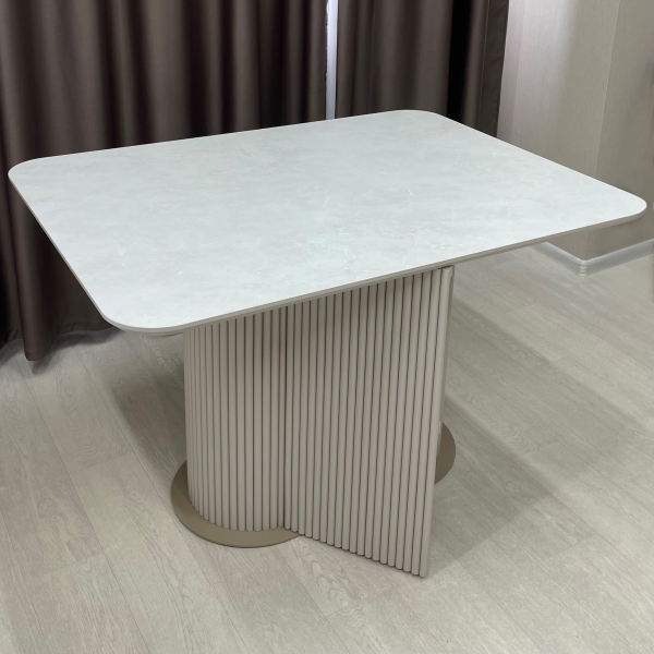 Rectangular non-folding dining table B-WOOD made of HPL with minibar