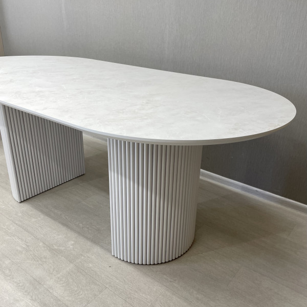 Oval non-folding dining table B-WOOD made of HPL