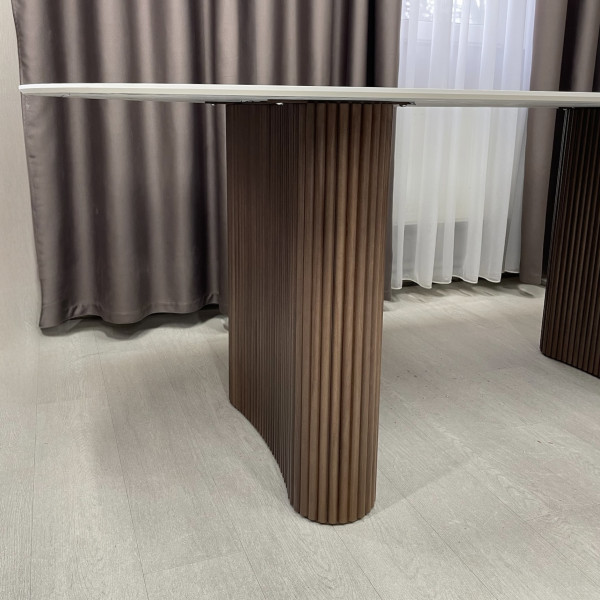 Oval non-folding dining table Infinity made of compact laminate