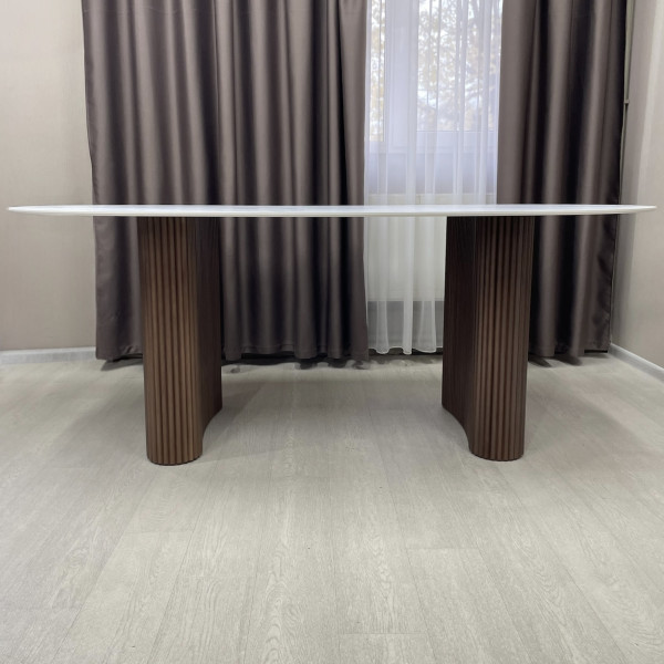 Oval non-folding dining table Infinity made of compact laminate