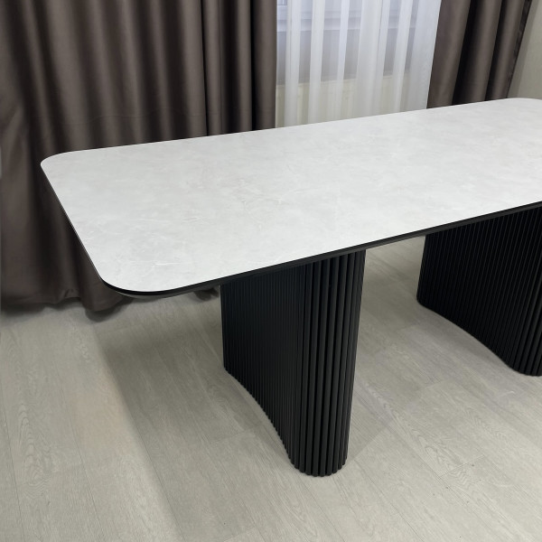 Rectangular non-folding dining table Infinity made of HPL