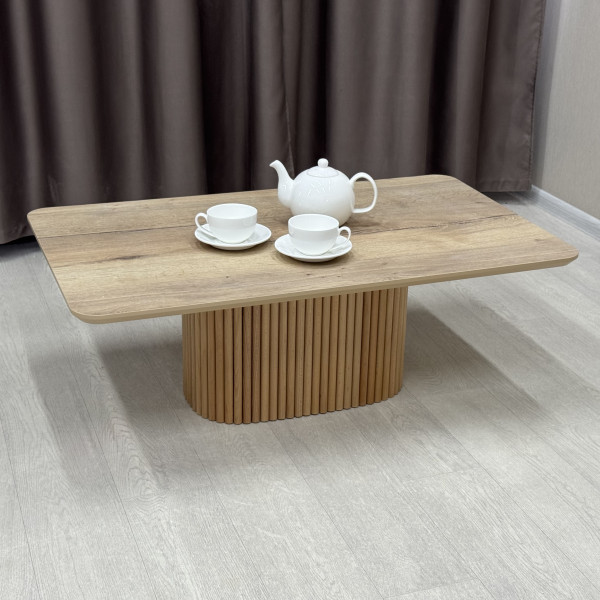 Rectangular coffee table SOFT made of HPL and beech dowels