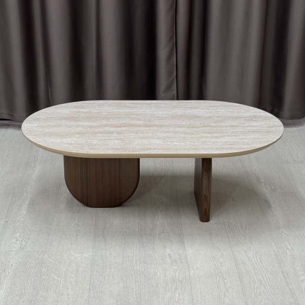 Oval coffee table MOON made of HPL