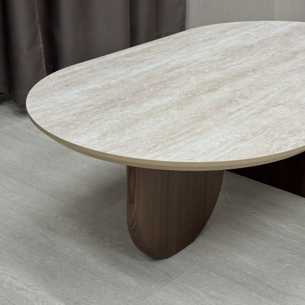 Oval coffee table MOON made of HPL