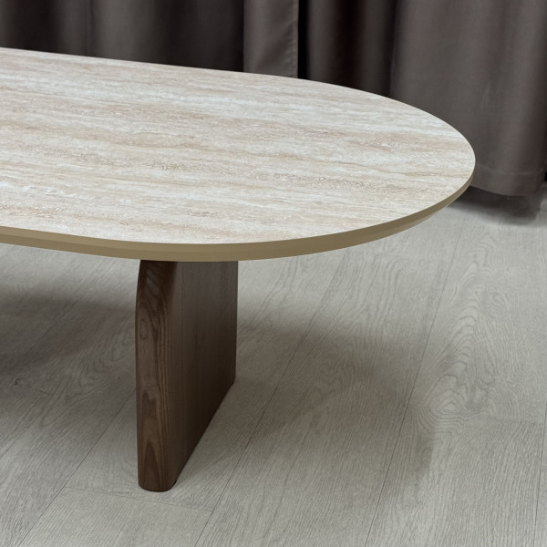 Oval coffee table MOON made of HPL