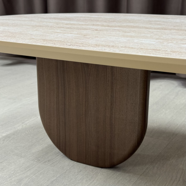 Oval coffee table MOON made of HPL