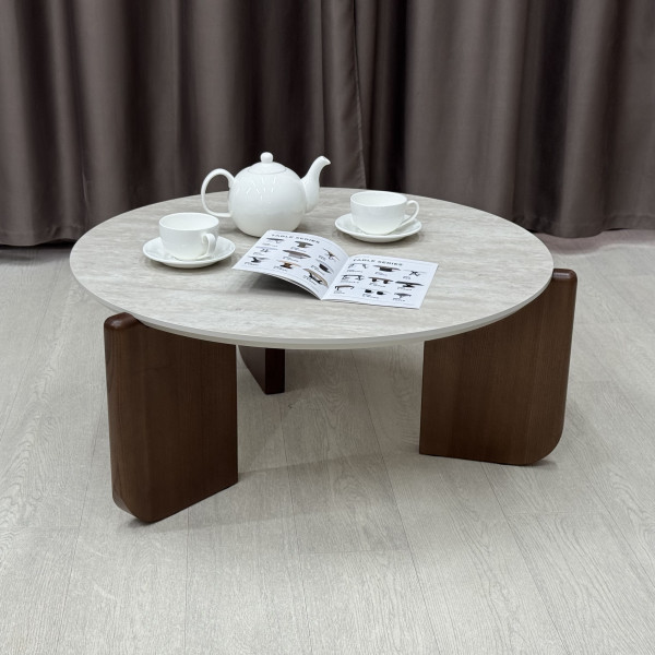 Round coffee table COFFEE made of HPL