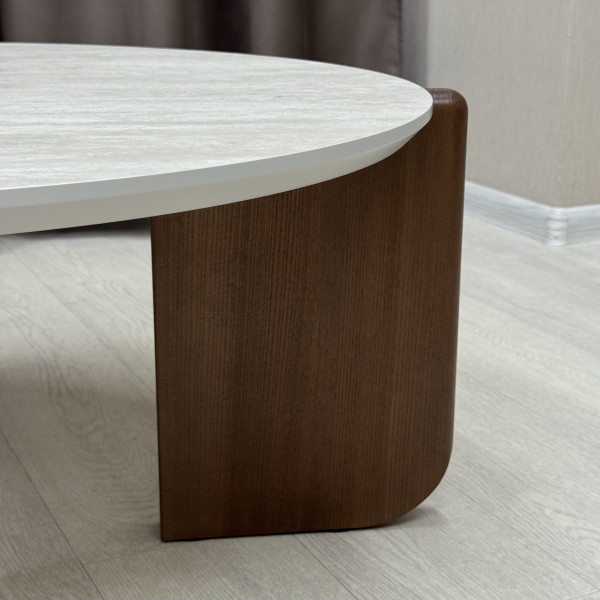 Round coffee table COFFEE made of HPL