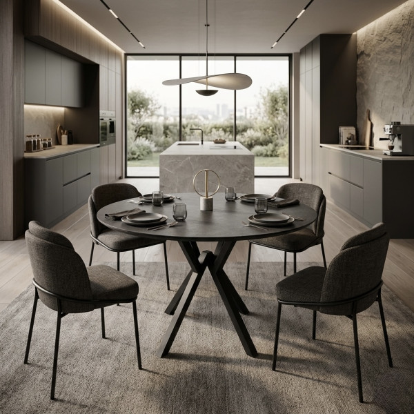  Dining round folding table Diadem made of HPL