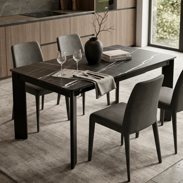 Rectangular folding dining table ONYX made of HPL