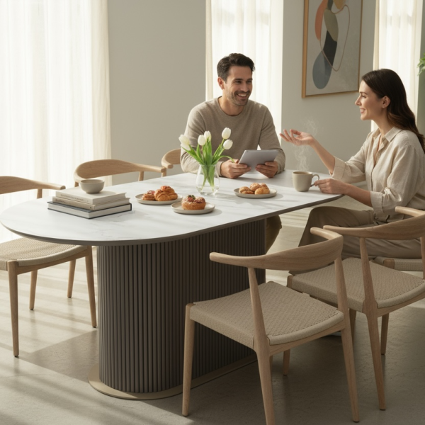 Oval dining table B-WOOD made of HPL