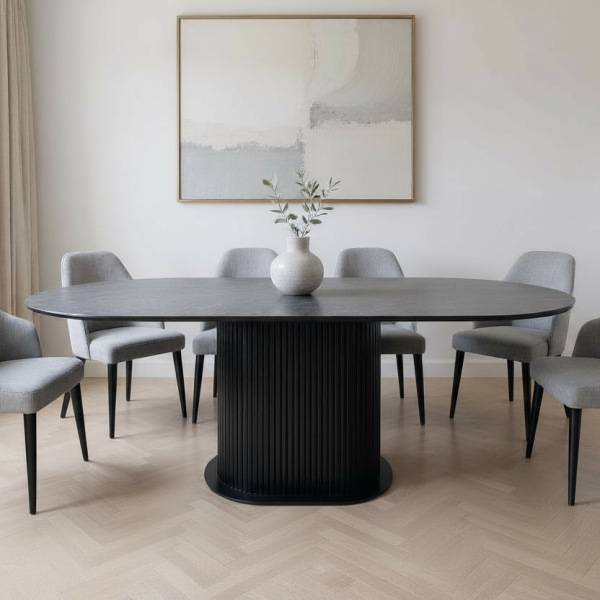 Oval folding dining table B-WOOD made of HPL