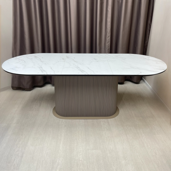 Oval folding dining table B-WOOD made of HPL