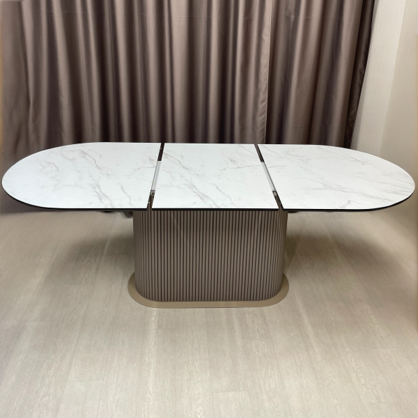 Oval folding dining table B-WOOD made of HPL