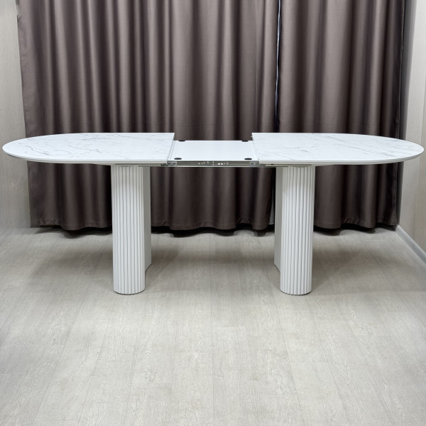 Oval folding dining table INFINITY made of HPL