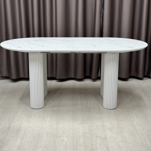 Oval folding dining table INFINITY made of HPL
