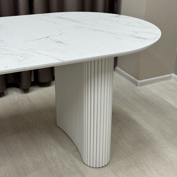 Oval folding dining table INFINITY made of HPL