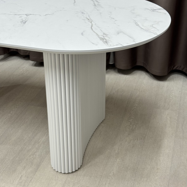 Oval folding dining table INFINITY made of HPL