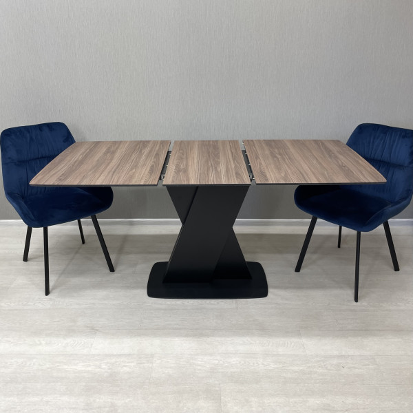 Rectangular folding table X-FORM made of compact laminate