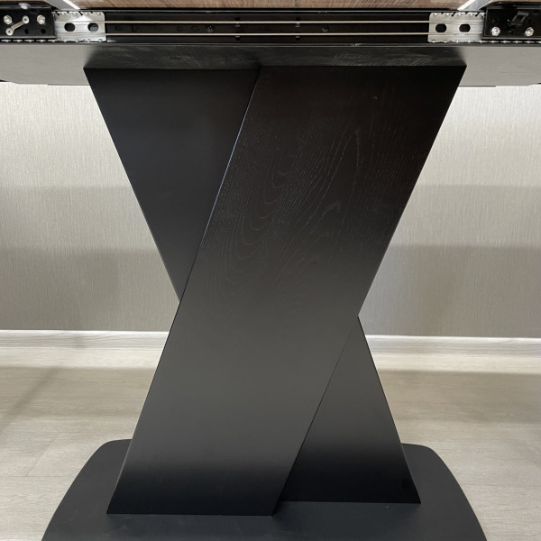 Rectangular folding table X-FORM made of compact laminate