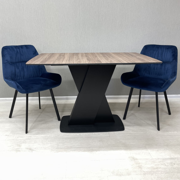 Rectangular folding table X-FORM made of compact laminate