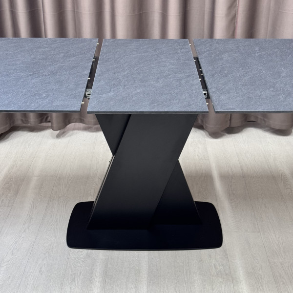 Rectangular folding table X-FORM made of compact laminate