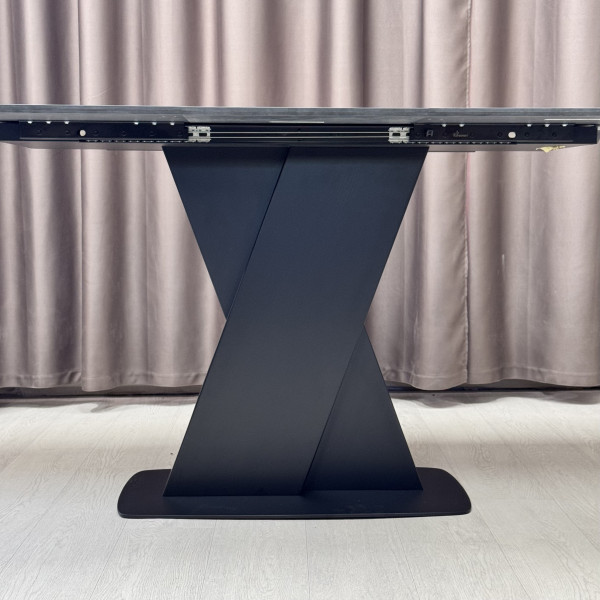 Rectangular folding table X-FORM made of compact laminate