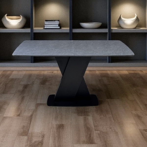 Rectangular folding table X-FORM made of compact laminate