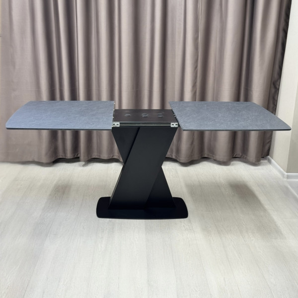 Rectangular folding table X-FORM made of compact laminate
