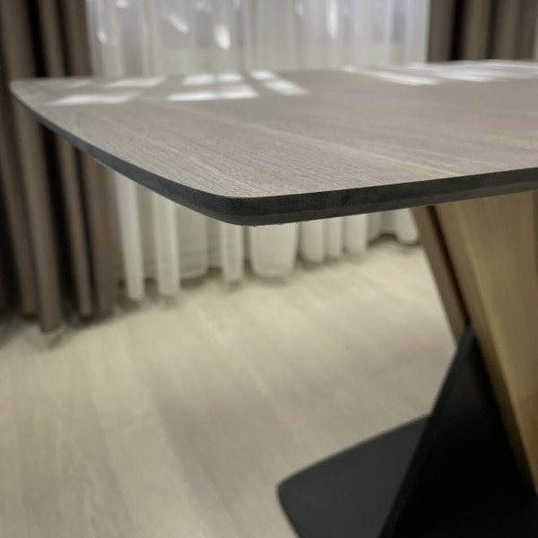 Rectangular folding table X-FORM made of compact laminate 