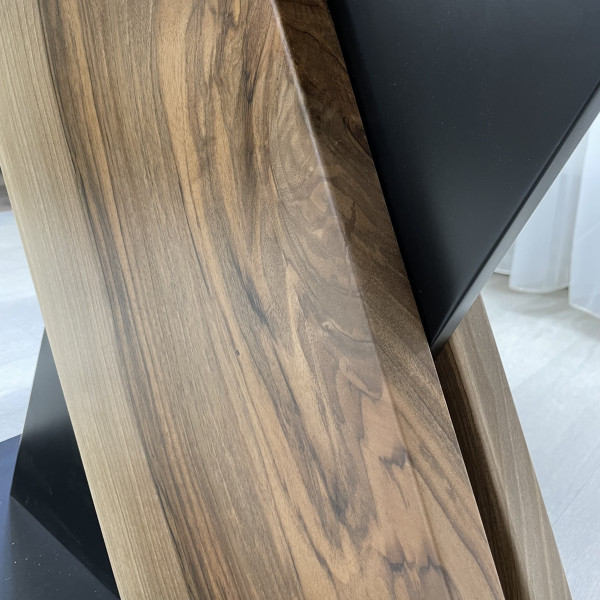 Rectangular folding table X-FORM made of compact laminate 
