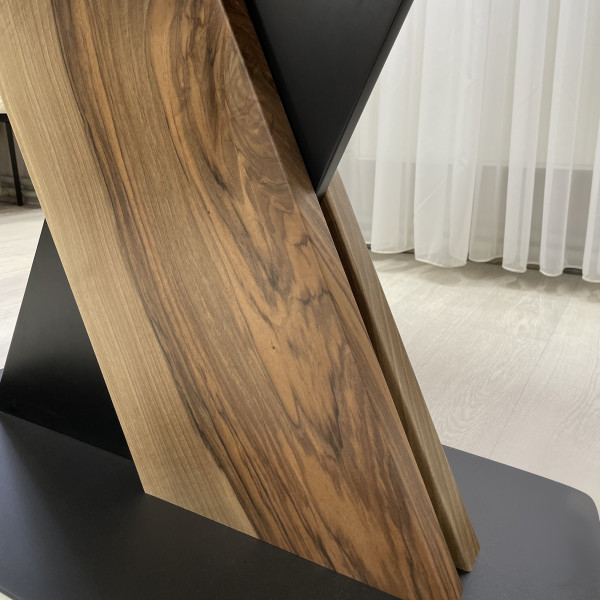 Rectangular folding table X-FORM made of compact laminate 