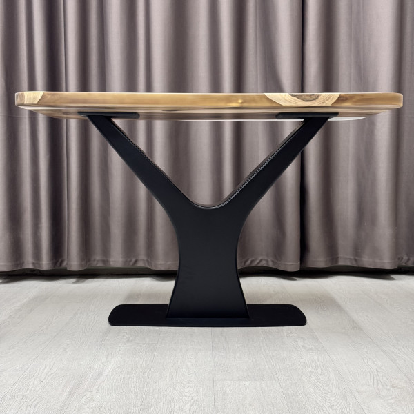 Dining table “Y-FORM” Walnut wood with transparent epoxy resin